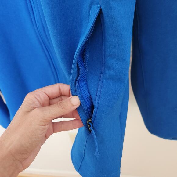 North Face Jacket Sz Large Mens Apex Pneumatic Windwall Blue Full Zip Softshell - Picture 6 of 16